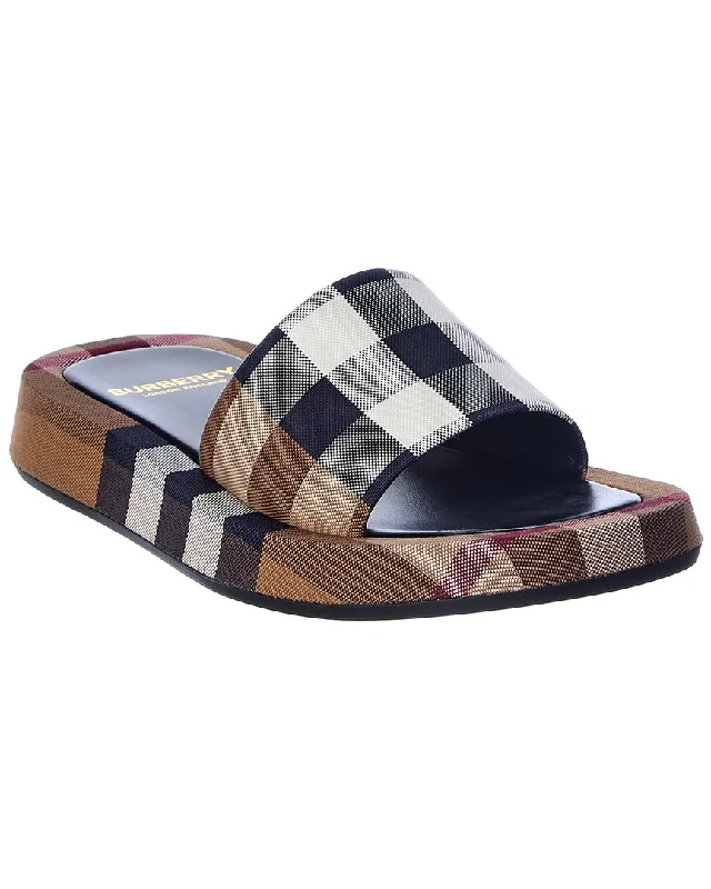 Women's Block Heel Mules in Dark Green with Cut - Out Details for a Stylish Edge men's stylish mulesBurberry Vintage Check Canvas Slide Women's Block Heel Mules in Dark Green with Cut - Out Details for a Stylish Edge men's stylish mulesBurberry Vintage Check Canvas Slide