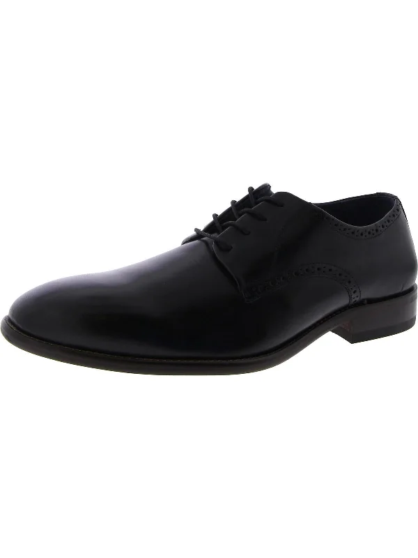 Stockton Mens Leather Brogue Derby Shoes